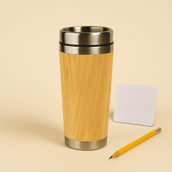 Bamboo Pattern Travel Mug with Stainless Steel Lid